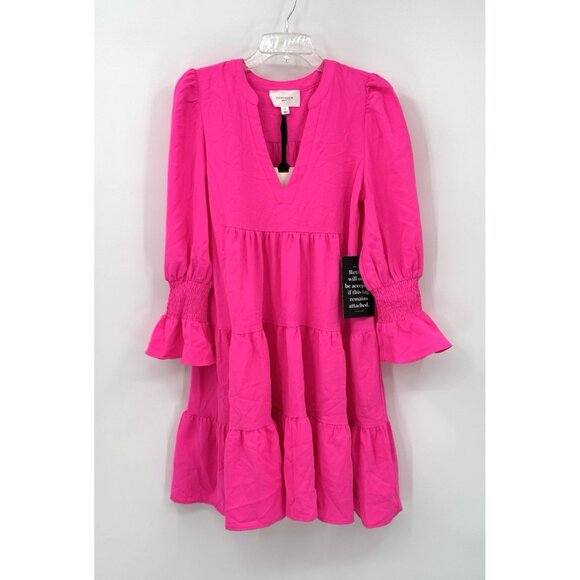 NEW POMANDER PLACE TUCKERNUCK kenzo dress electric pink mini casual SMALL - Picture 1 of 8